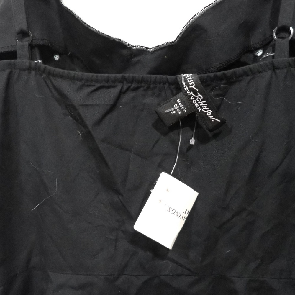 Betsey Johnson Black Butterfly Embroidered Mini Dress Blue Floral Size 2 NEW - Picture 5 of 9